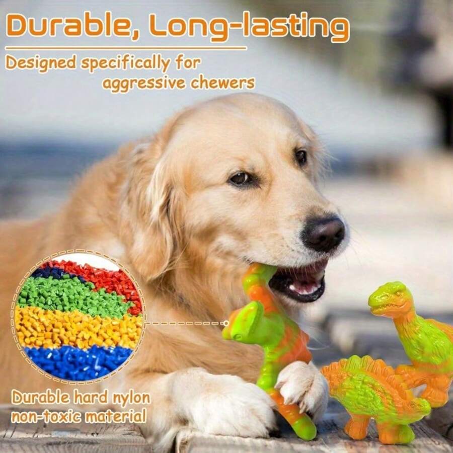 3 Pcs Durable Dog Chew Toys With Various Shapes And Materials Safe And