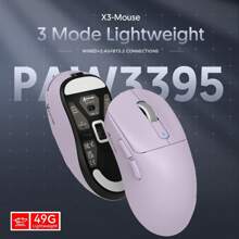 ATTACK SHARK X3 49g Ultralight Mouse, PixArt PAW3395 Gaming Sensor, BT/2.4G Wireless/Wired Gaming Mouse, 26000 DPI, 200 Hours Battery, Office Mice for Win11/PS - Violett - Übersicht 3