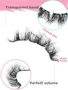 Asiteo 7 Pairs 3D Transparent False Eyelashes With Faux Mink Lashes, Fluffy Curly Cat Eye Lashes, Natural Looking Eyelash Extensions - 黑色 - 查看 5
