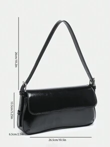 1pc Vintage Fashion Angola Red Exposed Lining Faux Oily Wax Leather Leopard Snake Microsuede Flap Adjustable Shoulder Strap Sling Crossbody Bag, Suitable For Dates, Outings, Parties - 黑色 - 查看 6