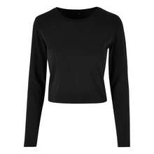 Camiseta corta de manga larga para mujeres/señoras (negro) - Negro - Ver 1