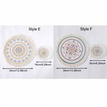 1 Stück Stoffquaste Tischset Boho Tischmatten runde Tischmatten geflochtene Tischmatten bohemian Küche gewebte Küche Tischset Heimdekoration Tischsets Tischsets waschbar Untersetzer