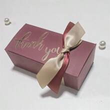 10入組字母圖案禮品酒紅色紙糖果盒適合婚禮 - 酒紅色 - 查看 6