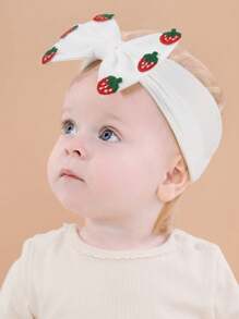 1/2pcs Crochet Strawberry Headband For Toddler Girls Adorable Fruit Hair Bow Hairband For Toddler Infant Newborn Solid Color White Bow Hair Band Exquisite Fruit Baby Headband Soft Stretchy Headpiece Holiday Party Headpiece Kids Baby Hair Accessories - Multicolor - View 11