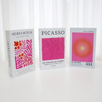 1/3 Peças/Conjunto Decoração de Livro Falso de Moda Matisse, Decoração de Luxo Livro Designer para Decoração de Sala de Estar, Decoração Dobrável de Casa Fácil de Montar, Decoração de Feriado, Presente, Adequada para Muitos Cenários (Decoração de Quarto, Decoração de Casa, Decoração de Quarto, Decoração de Sala de Estar, Decoração de Escritório, Decoração de Banheiro/Decoração de Mesa, Gabinete de TV, Lobby, Estante de Livros), Vários Presentes de Feriado