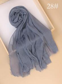 1 Chiếc Khăn Trùm Đầu Bằng Vải Crepe Màu Trơn Phong Cách Bohemian Cổ Điển, Khăn Trùm Đầu Hijab Đơn Giản Cỡ Lớn, Khăn Trùm Đầu Hàng Ngày Cho Phụ Nữ, Băng Đô Cho Mọi Mùa - Nhiều màu - Xem 22