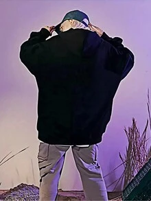 Áo nỉ trùm đầu họa tiết đen thời trang mới, áo chui đầu dáng rộng dày cho các cặp đôi, trang phục thể thao thường ngày phù hợp cho hàng ngày, trang phục thời trang đường phố cho mùa thu/đông - màu đen - Xem 5