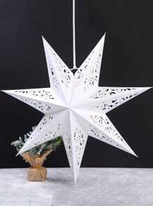 1 Stück weißer durchbrochener Papiersternförmiger Lampion - Weihnachtsbaum Ornament, erzeugt eine warme Atmosphäre in Heim, Schlafzimmer, Garten, Hochzeit, Weihnachtsdekoration - 45cm hängende Dekoration mit delikatem Design (Beleuchtung nicht enthalten), Weihnachten