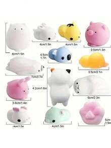 随机款式 Squishy Squishies，卡通可爱 Squishy 玩具，迷你减压挤压玩具 - 彩色 - 查看 3