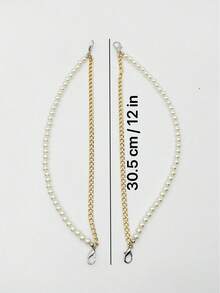 1 Cặp Dây Chuyền Vàng Ngọc Trai Giả, Dây Chuyền Giày Bốt Thời Trang Cho Nữ - vàng trắng - Xem 6