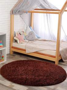 1pc Super Soft Fluffy Round Shaggy Rug , Non-Slip, Washable, And Cute Carpet For Living Room, Bedroom, Home Decor, Room Decor, Accent Rug, Floor Covering, And More With Anti-Slip Backing And Easy Maintenance - Coffee Brown - View 8