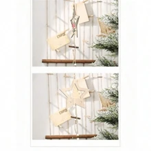 1 đồ trang trí bằng gỗ hình cây thông Noel, đồ trang trí Giáng sinh sáng tạo, đồ trang trí treo bằng gỗ Giáng sinh - Nhiều màu - Xem 5