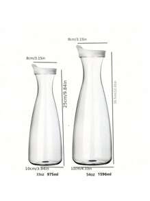 1 PIEZA Jarra de bebida de jugo de acrílico transparente, jarra de agua para jugos fríos, recipiente de plástico para jugo con cuello estrecho, jarra de bebida para bar de mimosas, picnics, fiestas, restaurantes, bares, vacaciones en la playa, artículos esenciales - Blanco - Ver 10