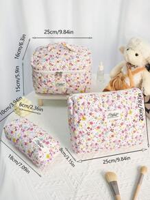 1PC/Set Túi đựng đồ trang điểm họa tiết hoa hồng, Túi đựng đồ trang điểm di động thời trang và giản dị, Đa chức năng, Túi đựng đồ trang điểm đơn giản, Túi đựng đồ trang điểm dung tích lớn Túi đựng đồ trang điểm Tổ chức trang điểm Tổ chức trang điểm Túi đựng đồ trang điểm Túi đựng đồ trang điểm - Hồng - Xem 6