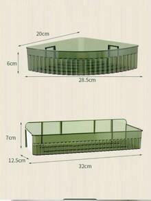 Kit 2 Shampoo Holders Bathroom Shelves Without Holes Acrylic Lined - Trong sáng - Xem 7