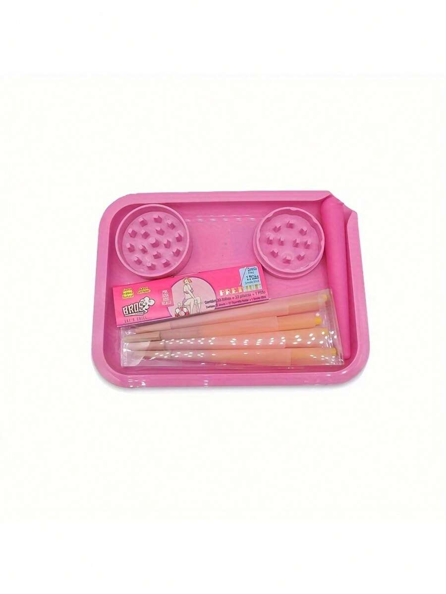 Plastic DIY Cigarette Making Kit Gift Set With Rolling Tray, Grinder