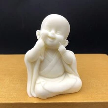 1pc Happy Little Monk Silicone Mold, DIY Handmade - White - View 5