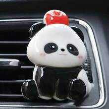 1pc Xe dễ thương Panda trang trí lỗ thông hơi kẹp hương liệu mô hình tự dính - Một cỡ - Xem 8