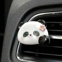 1pc Xe dễ thương Panda trang trí lỗ thông hơi kẹp hương liệu mô hình tự dính - Một cỡ - Xem 5