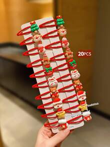 20 chiếc kẹp tóc và phụ kiện tóc dễ thương phong cách Giáng sinh - Nhiều màu - Xem 3