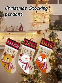 1pc Personalized Christmas Stockings With Names, Custom Name Christmas Stocking, Christmas Gifts Fireplace Christmas Decorations, Candy Christmas Stockings, Christmas Stockings Personalized, Custom Name 20 Inches Family Xmas Stockings - Multicolor - View 6