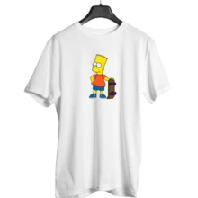 Unisex Bart Skateboarding Radical T-Shirt 100% Cotton - 黑色 - 查看 2