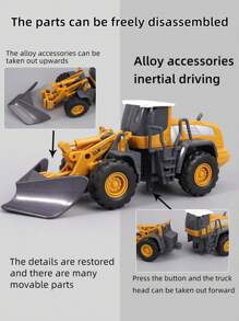 Construction Vehicle Toy Set With Metal Accessories - Includes Transporter Truck, Cement Mixer, Oil Tank Truck, Crane, Small Cars, Sliding And Forward Motion, Simulation Scenes, Realistic Models, Kids Gift, Birthday Gift,Back To School - Engineering Vehicle Toys - View 11