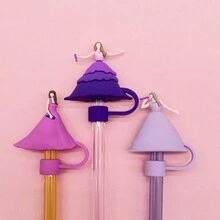 6 nắp ống hút công chúa biết hát phù hợp với cốc thủy tinh 30 & 40 Oz, phụ kiện đồ thủy tinh, nắp bảo vệ đầu ống hút có thể tái sử dụng cho ống hút uống nước có đường kính 10mm/0,4 inch, đầu ống hút đơn giản để ngăn bụi và sử dụng hàng ngày - Nhiều màu - Xem 2
