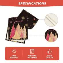 1pc Christmas Tree Apron, Pink Buffalo Plaid Snowflake & Pine Tree Seasonal Winter Holiday Farmhouse Kitchen Dining Table Decor, Christmas Table Decoration, Indoor Outdoor