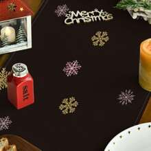 1pc Christmas Tree Apron, Pink Buffalo Plaid Snowflake & Pine Tree Seasonal Winter Holiday Farmhouse Kitchen Dining Table Decor, Christmas Table Decoration, Indoor Outdoor