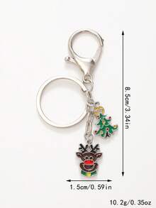 1 mặt dây chuyền hình cây thông Noel, người tuyết, bông tuyết, tuần lộc, người đàn ông bánh gừng, phong cách hoạt hình dễ thương, móc khóa Unisex, quà tặng Giáng sinh, đa năng - Nhiều màu - Xem 11