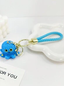 1 件创意卡通章鱼钥匙扣小雕像，可爱情侣包包吊坠，优雅小礼物 - 彩色 - 查看 9