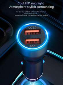 Cargador de coche doble puerto USB - Negro - Ver 2