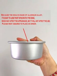 1pc Aluminum Alloy 4-Inch /5-Inch Cake Mold Baking Solid Bottom Cake Mold - Silver - View 3