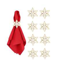 Bộ 6 vòng khăn ăn hình chuông cây thông Noel, giá đỡ khăn ăn hình chuông cho tiệc cưới, Giáng sinh, trang trí bàn tiệc Lễ Tạ ơn - Nhiều màu - Xem 5