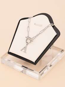 1 chiếc vòng cổ mặt chữ bằng thép không gỉ thời trang và độc đáo, món quà hoàn hảo cho bạn bè - chữ OT vàng - Xem 6