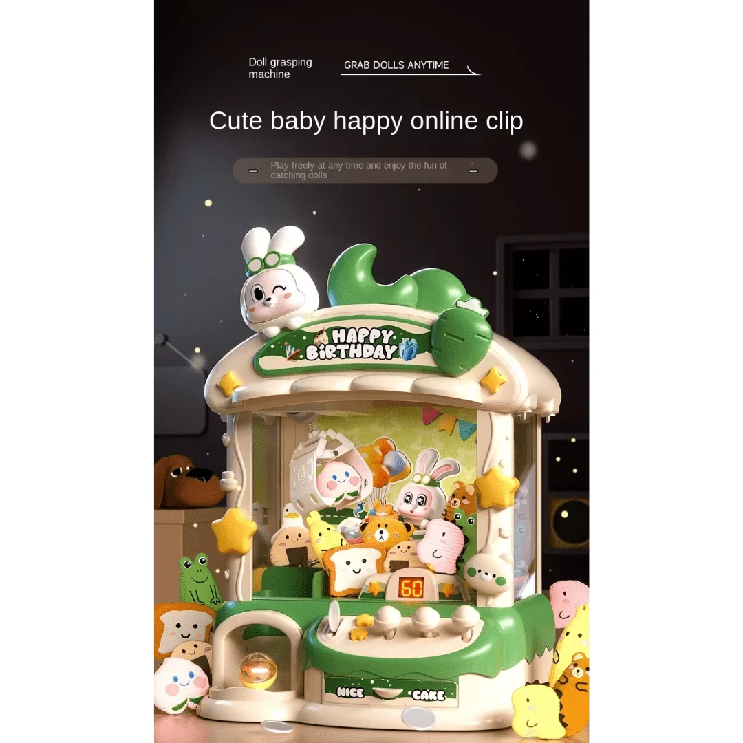 Maquina de peluches con garra a control juguetes para niños - Verde - Ver 1