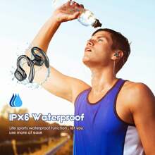 Wireless Headphones Wireless Earbuds 80hrs Playback Ear Buds Over-Ear Stereo Bass Earphones With Earhooks Microphone LED Battery Display For Sports/Workout/Gym/Running - 黑色 - 查看 2