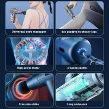 1 súng Fascia Súng massage cơ di động Máy massage rung mô cơ sâu cho vận động viên, Máy massage cơ lưng Máy massage rung - màu đen - Xem 2