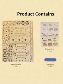 3D Wooden Puzzle DIY Treasure Box Model Building Kits Brain Teaser Projects For Adult Christmas Gifts - Clear - View 6