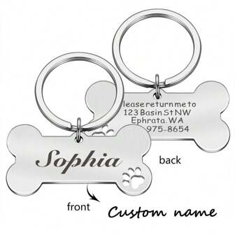 1pc Personalized Pet Dog Tags Shiny Steel Free Engraving Kitten Puppy Anti-Lost Collars Tag For Dog Cat Nameplate Pet Accessoires