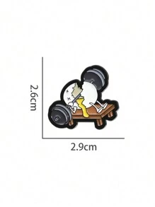 1pc Weightlifting Broken Egg Enamel Pin Custom Funny Cute Metal Brooches Lapel Backpack Badge Jewelry Accessories Gift For Friends - Multicolor - View 7