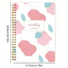 Trees 每周计划笔记本，无日期每日日程安排，关键目标规划器，带习惯追踪器，适合女性 + 3 张贴纸，返校季必备 - 粉色 - 查看 10