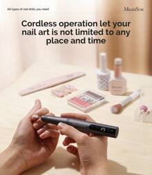 MelodySusie 25000RPM PC180F Cordless Rechargeable Nail Drill, Professional Self Care Electric Nail File For Acrylic & Gel Nails, Portable Efile Manicure Pedicure Kit, Maquina De Uñas Recargable,Christmas Gifts - 黑色 - 查看 7