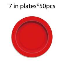 20/50 chiếc đĩa giấy dùng một lần màu đỏ, vàng, hồng, xanh da trời, trắng, xanh navy 9 inch/7 inch, dùng cho tiệc sinh nhật, tiệc cưới, họp mặt gia đình - 7 inch - Xem 8