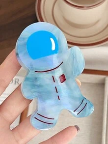 1 件装新款可爱宇航员外星人设计醋酸纤维发夹，创意装饰发型配件 - 彩色 - 查看 9