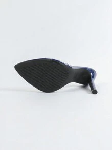 Jin Bei Qi Tacones de aguja patentado con correa para mujer, de unicolor minimalista casual, tacones altos sexy y de moda para fiestas, azul zafiro