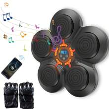 带手套的电子音乐拳击机、拳击健身器材、壁挂式智能音乐拳击训练器、带智能显示屏的音乐健身机、成人拳击机、生日好礼物 - 黑色 - 查看 7