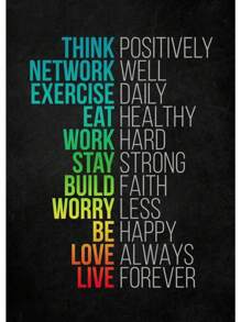 1 件锻炼生活励志名言海报和印刷品墙壁艺术图片帆布画健身房家庭房间装饰无框架 - 彩色 - 查看 40