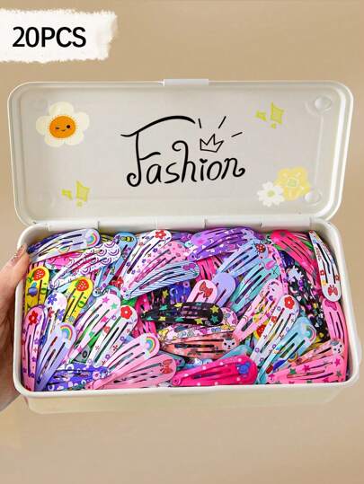 20 sztuk Dziewczęcy losowy kolor Kwiat, Kokarda, Gwiazda, Jednorożec Enamel Losowy INS Styl Kropla Wody BB Spinki Do Włosów Akcesoria